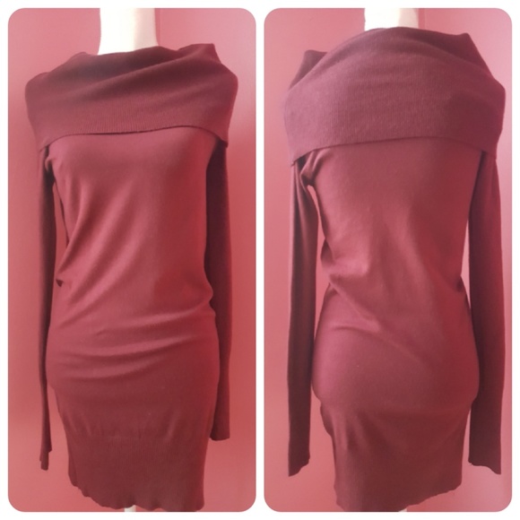 Charlotte Russe Dresses & Skirts - Super Soft Burgundy Body Con Sweater Dress